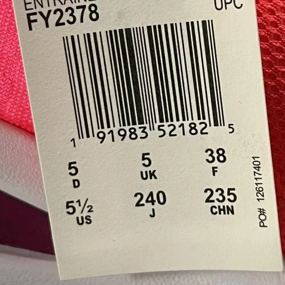 Adidas Fortarum Big Girls Sneaker Size 5.5 Bright Pink Lightweight & Comfortable - Picture 7 of 16